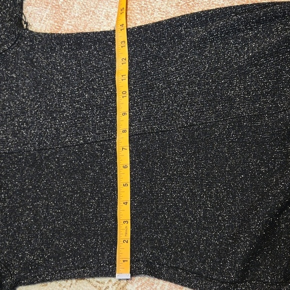 Bailey 44 Black Long Sleeve Stretchy Bodycon Midi Dress Metallic Thread Size M - Picture 10 of 10